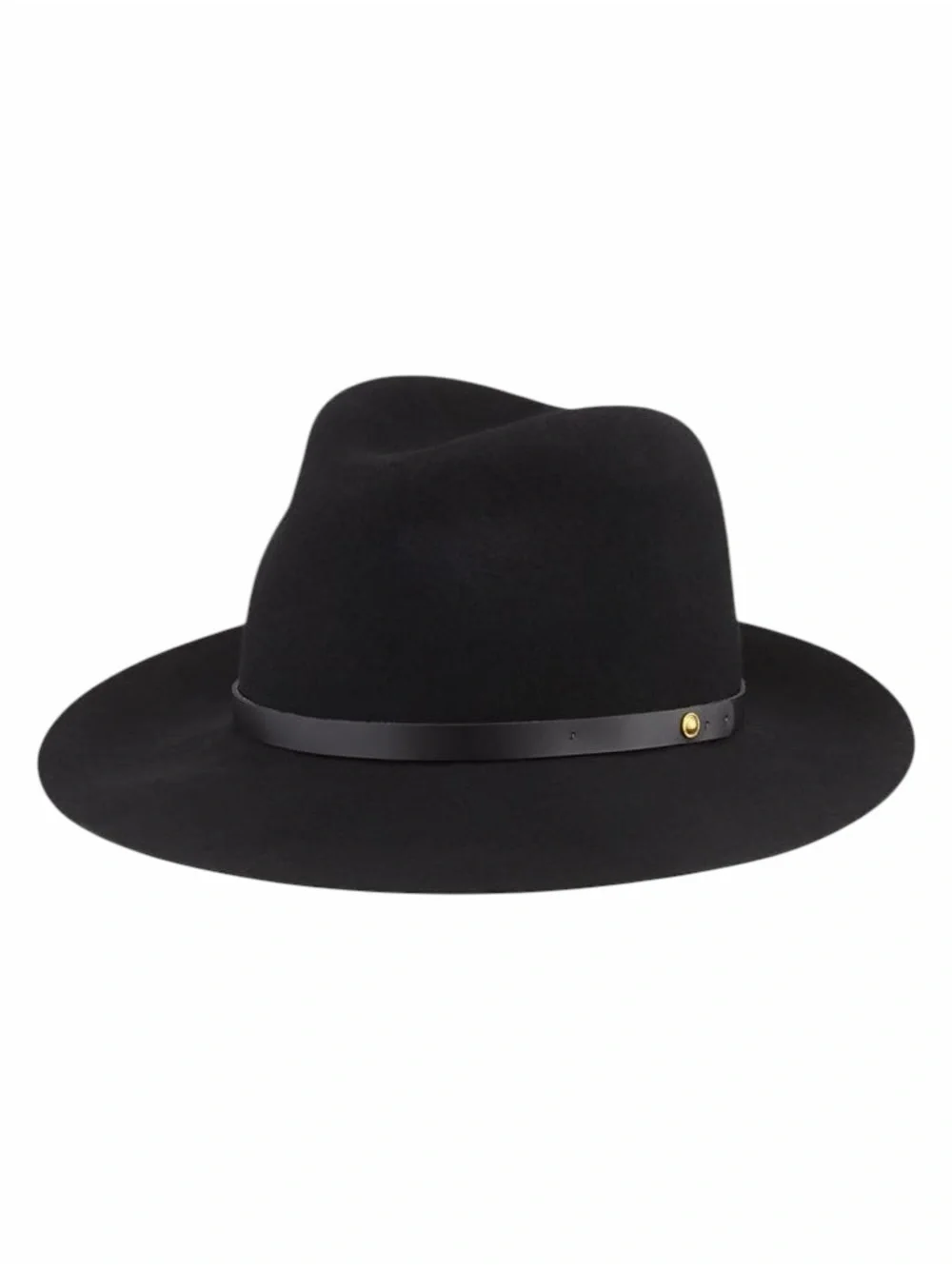 Rag & Bone Floppy Brim Wool Fedora Hat – Black